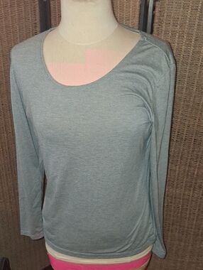 Women's 32○Heat Long Sleeve Scoop Neck Top - Light Gray